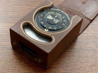 Ilford Photoelectric Exposure Meter With Leather Case,  Made By Avo,  London,  1935