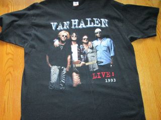 Vintage Van Halen Live 1993 Concert Tour T Shirt Mens Xl Sammy Hagar Rock Black