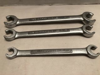 Vintage Craftsman Usa 3pc Flare Nut Wrench Set 3/8 " - 11/16 " 4433