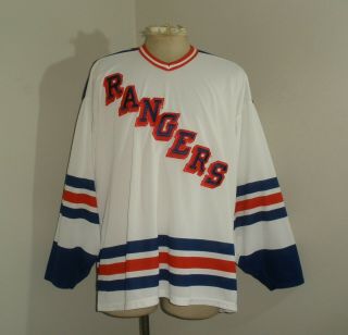Vintage Ccm York Ny Rangers Nhl White Hockey Jersey Xxl 2xl