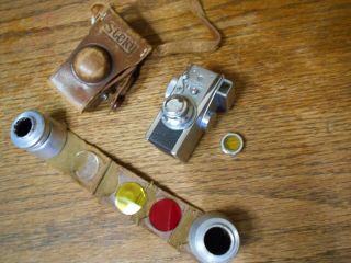 Steky Ii 16mm Film Subminiature Spy Camera Color Lens & Cases
