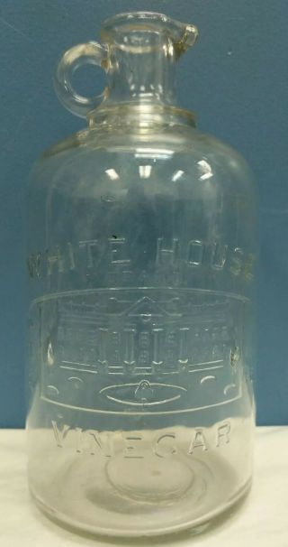 Vintage White House Brand Vinegar Embossed Glass Jug