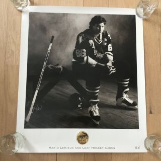 Mario Lemieux 1994 Leaf Poster 24”x28” Pittsburgh Penguins Vintage Nhl