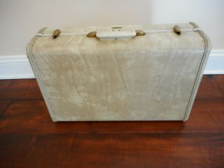Vintage Samsonite Streamlite Marble Tan 21 " Luggage Hard Suitcase Usa