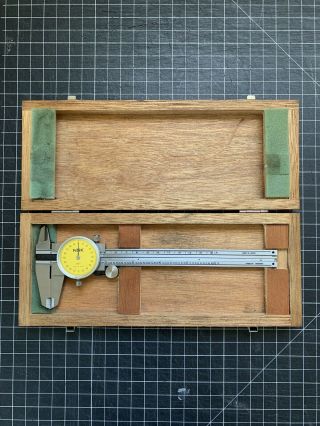 Nsk 15cm - 6in Vernier Caliper Japan Micrometer Vintage Wood Case 780 - 801