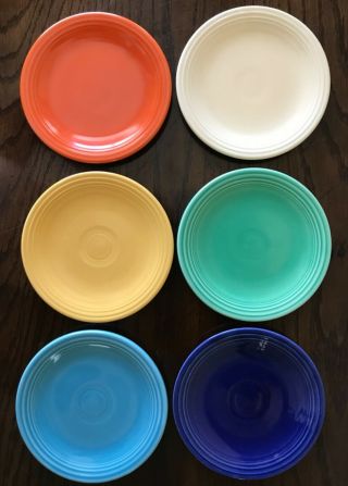 6 Fiesta Dinnerware Fiestaware Homer Laughlin Hlco 6 5/16 " Vintage Bread Plates