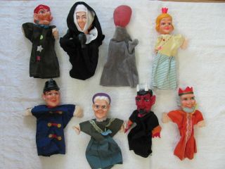 8 Vintage Mr.  Rogers Hand Puppets.