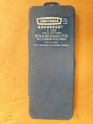 Vintage Craftsman Kromedge 9 - 6759 Tool & Die Makers Files 12 pc / 5