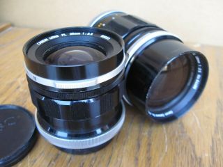 Canon Fl 35mm F2.  5 Wide Lens,  135mm F2.  5 Tele Lens Sharp Noreserv