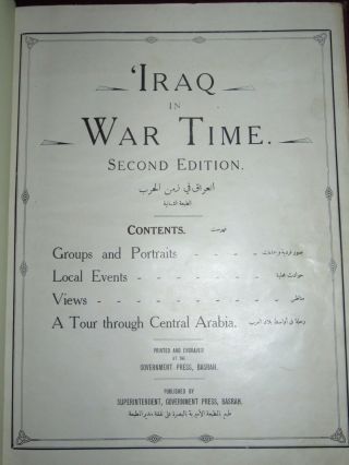 Philby Cloth Iraq In War Time 2nd Ed.  1919 Arabia,  Explorer,  Views,  Photos