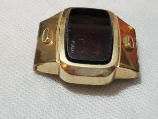 Vintage 1970 ' s PULSAR 14K Gold Filled RED DIAL Digital LED WATCH - as found 3