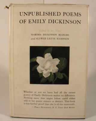 Unpublished Poems Emily Dickinson First Edition Dj 1936 Signed Bianchi Hampson
