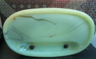 LARGE vintage slag glass LION ashtray Akro Agate NEAR 5