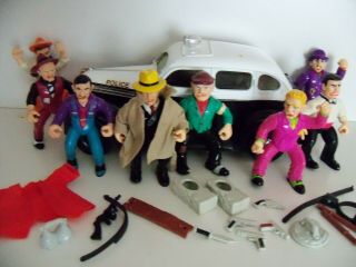 Vintage Playmates Disney Dick Tracy 8 Action Figures,  Car,  10 Minis
