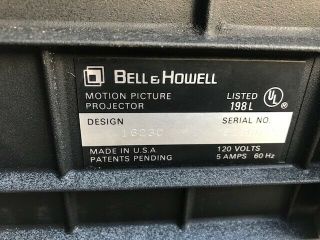 Bell & Howell Model 1623C Multi Motion 8mm Movie Projector.  8mm & - 8 film 4