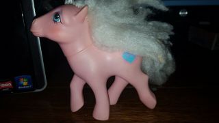 Vintage G1 My Little Pony Perfume Puff Sweet Lily Pink Pony Poofy White Hair