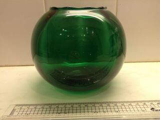 Vintage Dark Green Glass Sphere Bowl Ornament