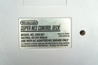 Vintage NINTENDO NES Control Deck SNS - 001 GREY Entertain System 4