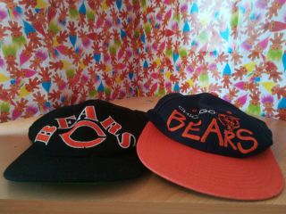 2 Nfl Chicago Bears Baseball Caps Retro Vintage Collectable 90s 80s
