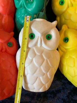 Vintage 60s Owl Blow Mold 7 String Lights Lantern Patio Party Tiki Lantern 4