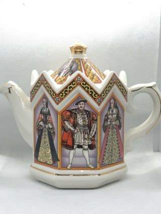 Vintage Staffordshire England Sadler Teapot King Henry Viii & His Six Wives