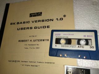 Swtpc 8k Basic Version 1.  0 Cassette Vintage Computer Users Guide 1976 Uiterwyk