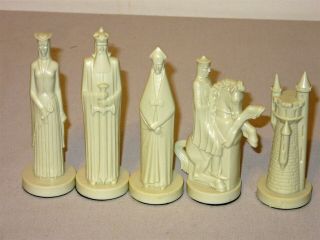 32 VTG 1962 Peter Ganine Set Chess Conqueror Gothic Sculptured Figures 8