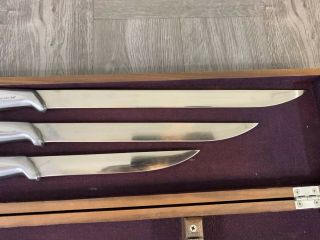 Vintage 3 Pc Set of Gerber Legendary Carving Knives Excalibur Bremugun Joyeuse 5