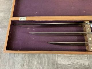 Vintage 3 Pc Set of Gerber Legendary Carving Knives Excalibur Bremugun Joyeuse 7