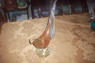 Vintage MURANO Italian Hand Blown VERY LARGE & HEAVY Glass Rooster 2