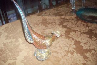 Vintage MURANO Italian Hand Blown VERY LARGE & HEAVY Glass Rooster 4