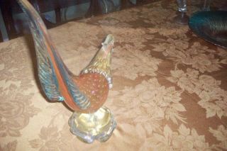 Vintage MURANO Italian Hand Blown VERY LARGE & HEAVY Glass Rooster 6