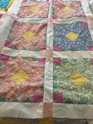 Looking Vintage Quilt Craft Sewing Quilting Top Needs Finishing