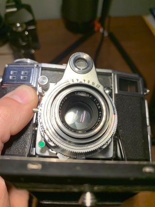 Zeiss Ikon Stuttgart CONTESSA 35mm Rangefinder Camera w/Case & Strap 3