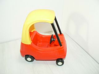 Vintage Little Tikes Dollhouse Size Mini Cozy Coupe Car Toy Small Red Yellow