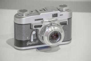 Graflex Graphic 35 Vintage 35mm Film Camera F2.  8 Rodenstock.  Ex,