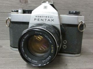 Vintage Pentax Sp500 Spotmatic Film Camera 55mm Lens Flash Mount Parts Repair