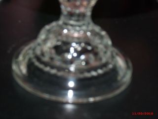 Vintage Ruby Red Thumbprint Kings Crown Glass Candy Dish Compote with Lid/Cover 5
