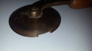 Vintage WOOD Bookbinding TOOL Leather GILDING Brass ROLLER Rolling CUTTER Fillet 4