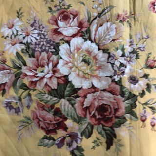 Ralph Lauren Tablecloth Rectangle Brooke Floral Yellow/roses 55 X 100 Vintage