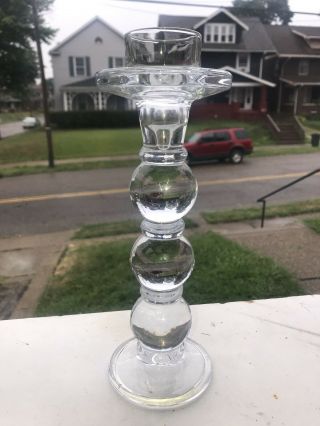 Vintage Studio Crystal Large Clear Glass Bubble Candle Holder 10.  5 "