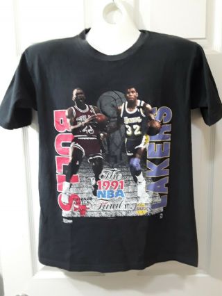 Vtg Salem Sportswear 1991 Nba Final T Shirt Michael Jordan Magic Johnson Women L