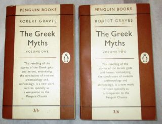Vintage Penguin 2 Vol.  Set 1026 & 1027; The Greek Myths Robert Graves (1955)