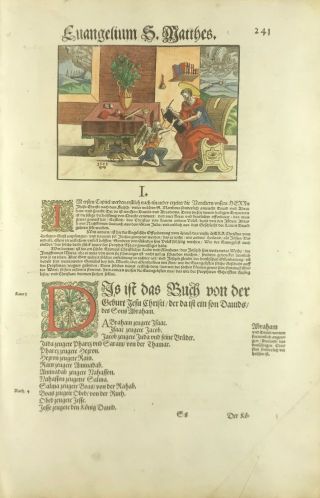 1576 Luther German Bible Leaf Biblical Art - Interior Decor - 4 Leaves U Pick 1
