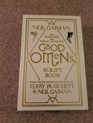 Signed Neil Gaiman The Good Omens Script Book Deluxe Limited Edition White Cover