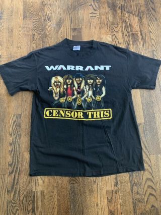 Vintage 1990 Warrant Cherry Pie Censorship Shirt