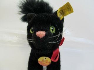 Vintage Germany Steiff Stuffed Animal Plush Mohair Toy Black Cat Burri