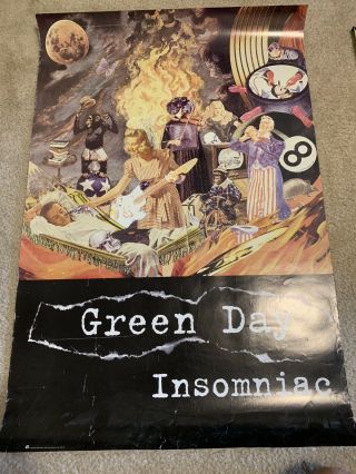 Vintage Green Day Insomniac Poster Large Promo Punk Awesome 1995 Winston Smith