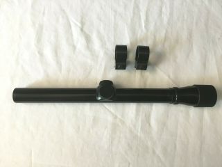 Vintage 7/8 " Weaver D4 4x Rifle Scope With Rings Made In Usa