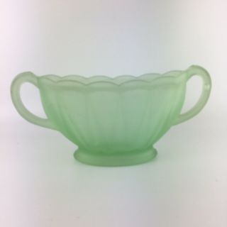 Vintage Art Deco 1930s Green Bagley ? Frosted Glass Evesham Posy Bowl